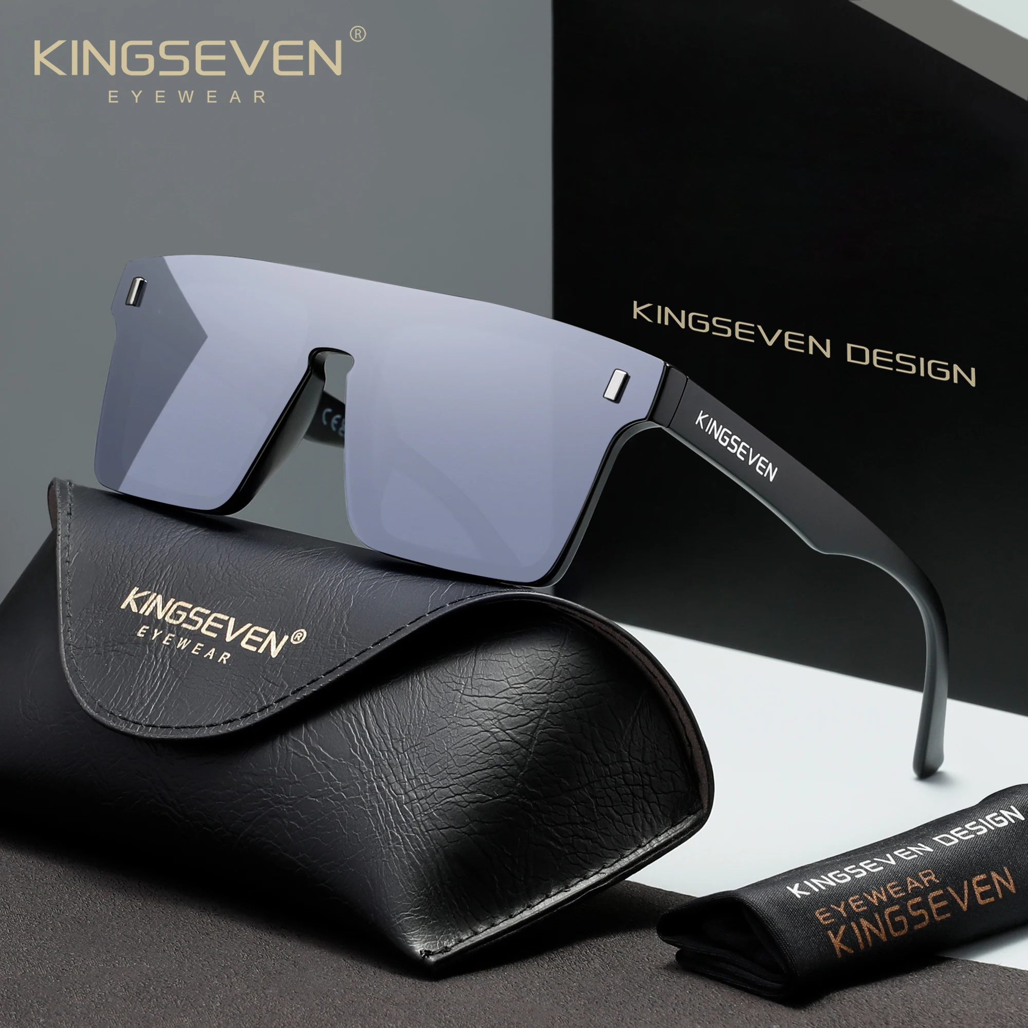 KINGSEVEN Frameless Mirror Sunglasses Polarized Glasses For Men/Women Shades UV400 Driving Eyewear