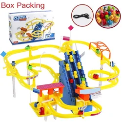 Track Toy Climb Stairs For Boys Girls Children's Cartoon Animals Ducks Pigs Electronic Music Toys Kids Funny Game Birthday Gifts