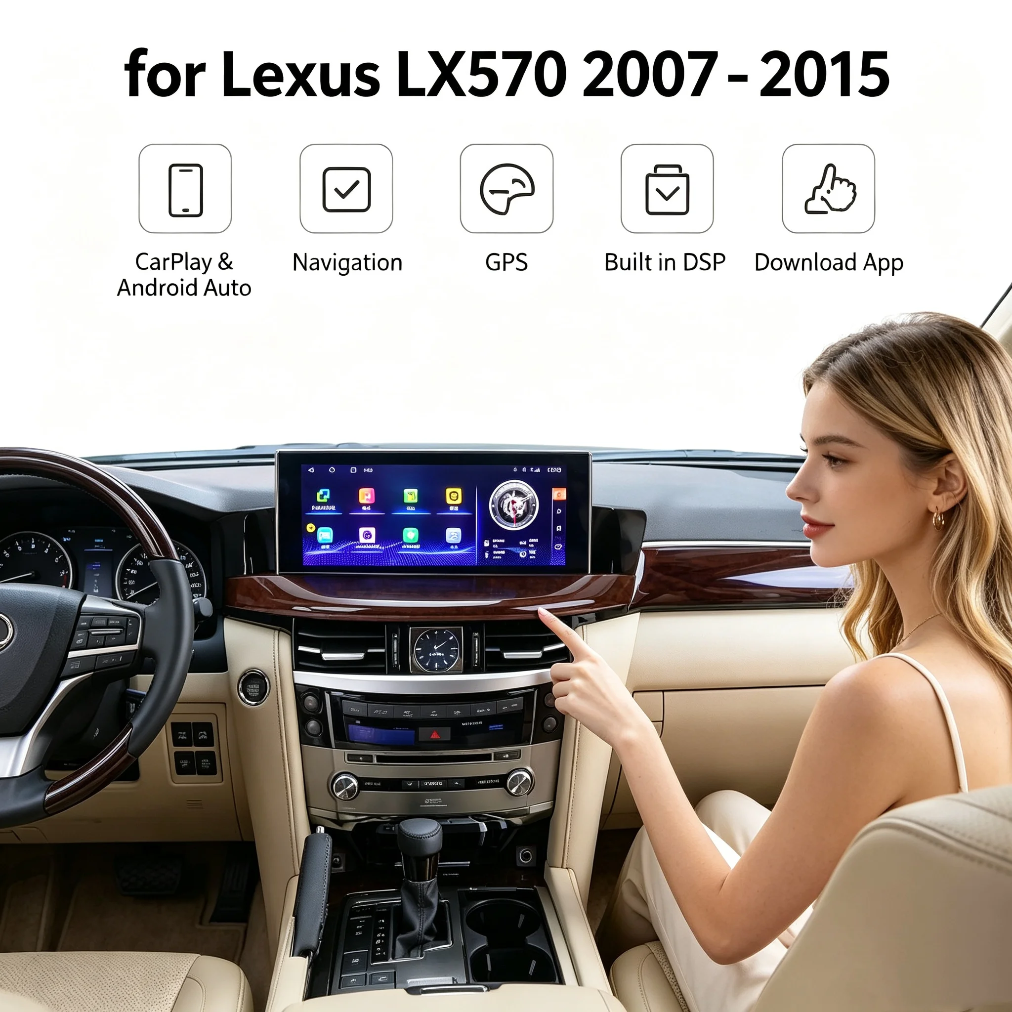 2026 Update Car Android Screen Digital Console Odometer for Lexus LX570 2007-2015 Multimedia Player Car Radio Media Carplay