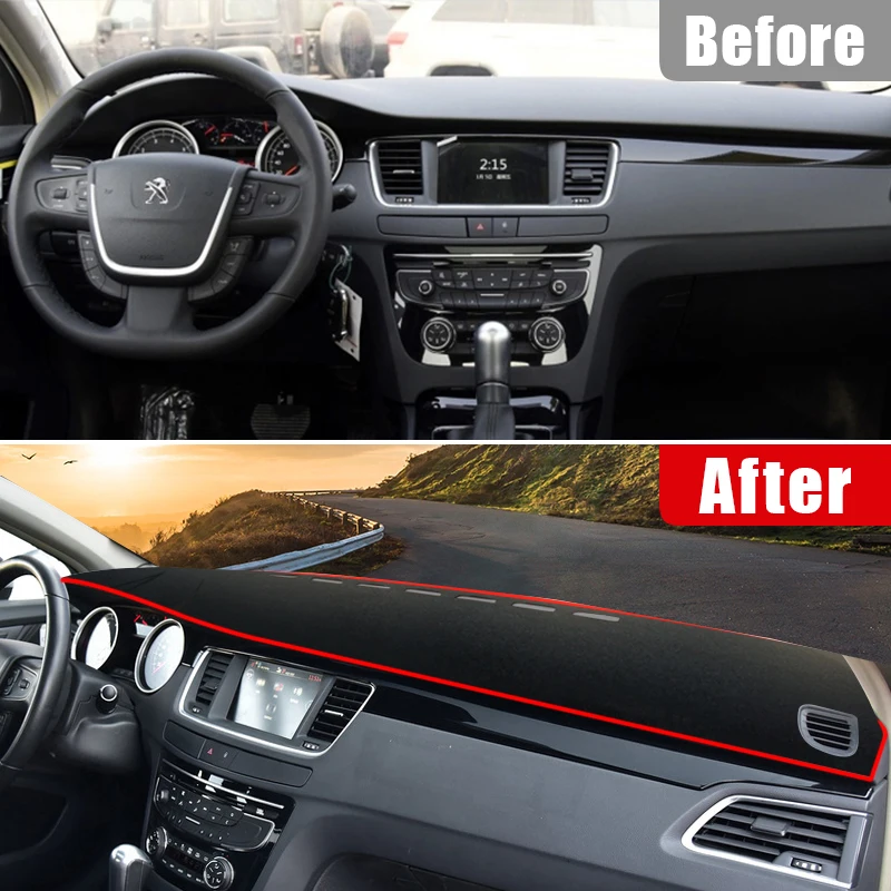 Car Accessories For Peugeot 508 2010 2011 2012 2013 2014 2015 2016 2017 2018 Dashboard Covers Avoid Light Pad Anti-UV Carpets