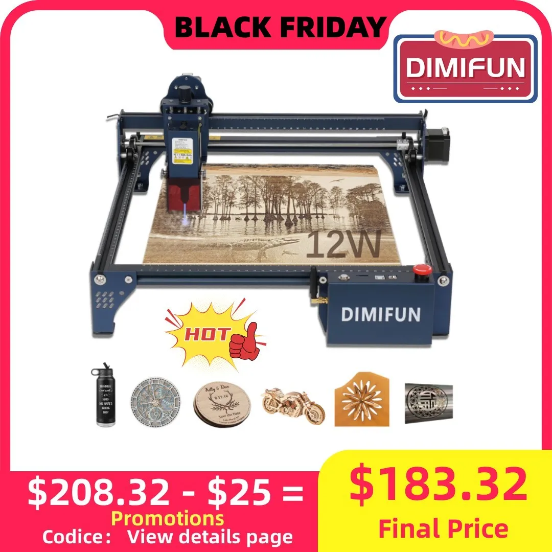 DIMIFUN DM6 Laser Engraver Cutter For Beginners 12000mm/min 60W DIY KIT Phone Connect Woodworking Metal Engraving Machine