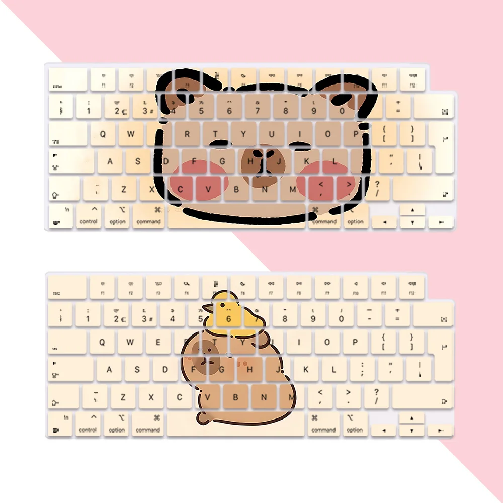 

Capybara EU Layout Soft Silicone Keyboard Cover for Macbook pro 14 M1 M2 M3 A2442 A2485 A2779 A2780 A2991 Air M2 M3 A2681 A2941