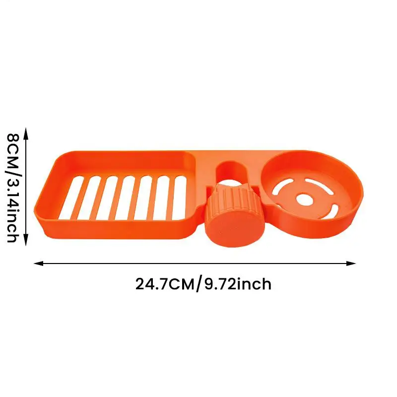 1 قطعة رف تخزين الدش المعلق، تصميم مقصورة صينية مزدوجة خالية من اللكمات لتخزين مستلزمات الحمام والشامبو وما إلى ذلك