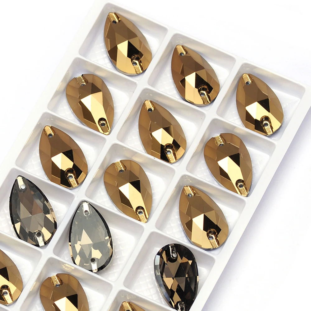 PUBRILEX Glas K9 Strasssteine zum Aufnähen mit abgeschrägten Kanten, Kristalle, Glitzersteine zum Aufnähen für DIY-Kleidung, Kleider und Bekleidung. – Detail 3