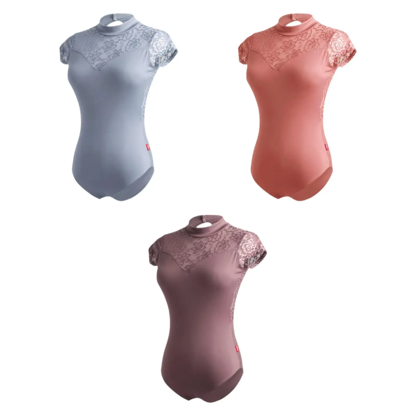 Collant de balé feminino confortável respirável moda ajuste macio renda traseira