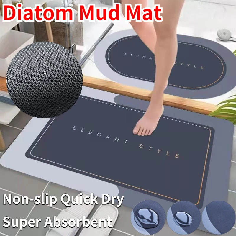 Bathroom Mat Super Absorbent Non slip Diatom Mud Bathroom Mat Balcony Porch Mat Kitchen Mat Modern Minimalist Washable Entry Mat