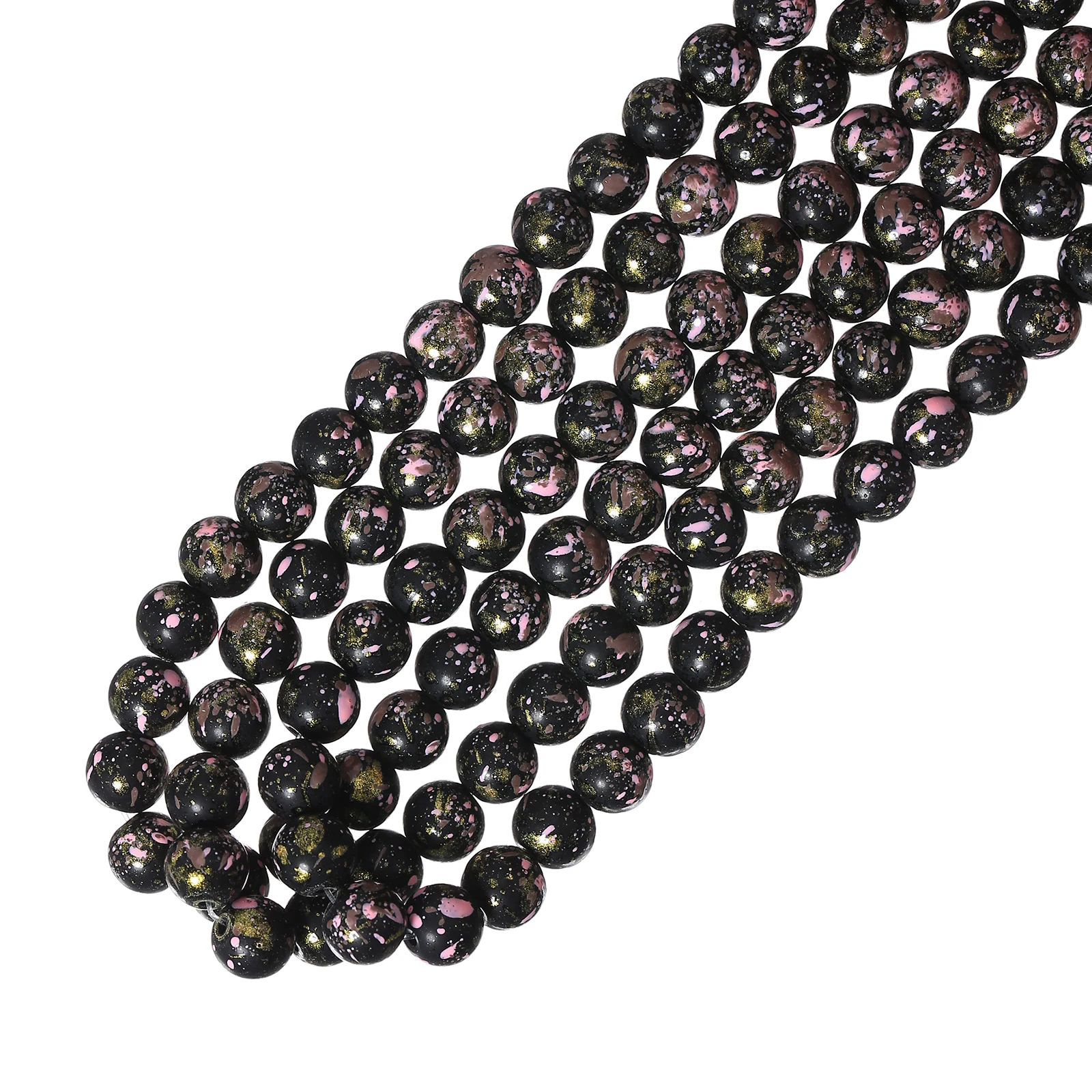 240pcs 10mm Glass Beads Imitating Volcanic Stone for DIY Bracelet Bangle Making 24 Sorts of Colors Could To Choose