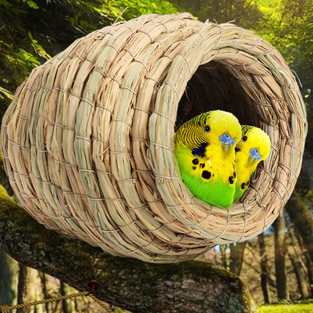 

5 Pcs Bird House Breeding Straw The Bird's Birds Supplies Wooden for