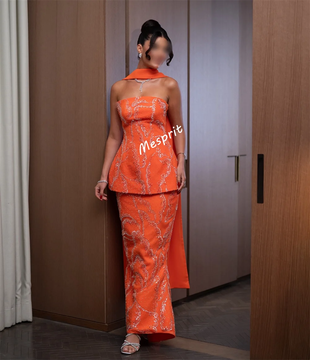 Sukienka wieczorowa na zamówienie, cekinowa, brokatowa, luksusowa, bez ramiączek, midi, szyta na miarę, na specjalną okazję, olśniewająca suknia na przyjęcie, wykwintna.