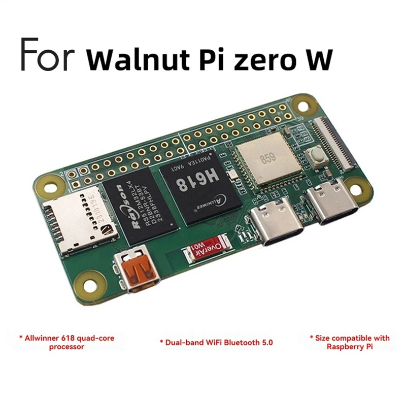 For Walnutpi Zerow Development Board Allwinner H618 2.4G /5G Wifi Bluetooth 5.0 4K Motherboard With Antenna 4G