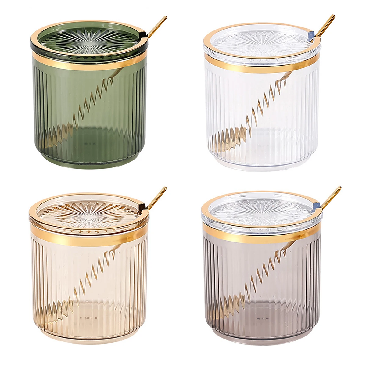 

Light Luxury Cotton Swab Cosmetic Cotton Pad Box Storage Box Household High-end Dental Floss Cotton Sealing Jar