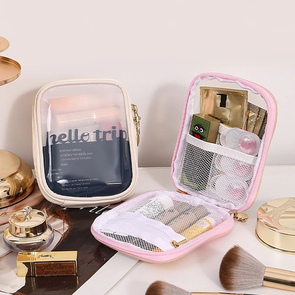 

Transparent Travel Cosmetic Bag, Portable Mini Waterproof Cosmetic Lipstick Storage Bag, Multifunctional Clutch Bag