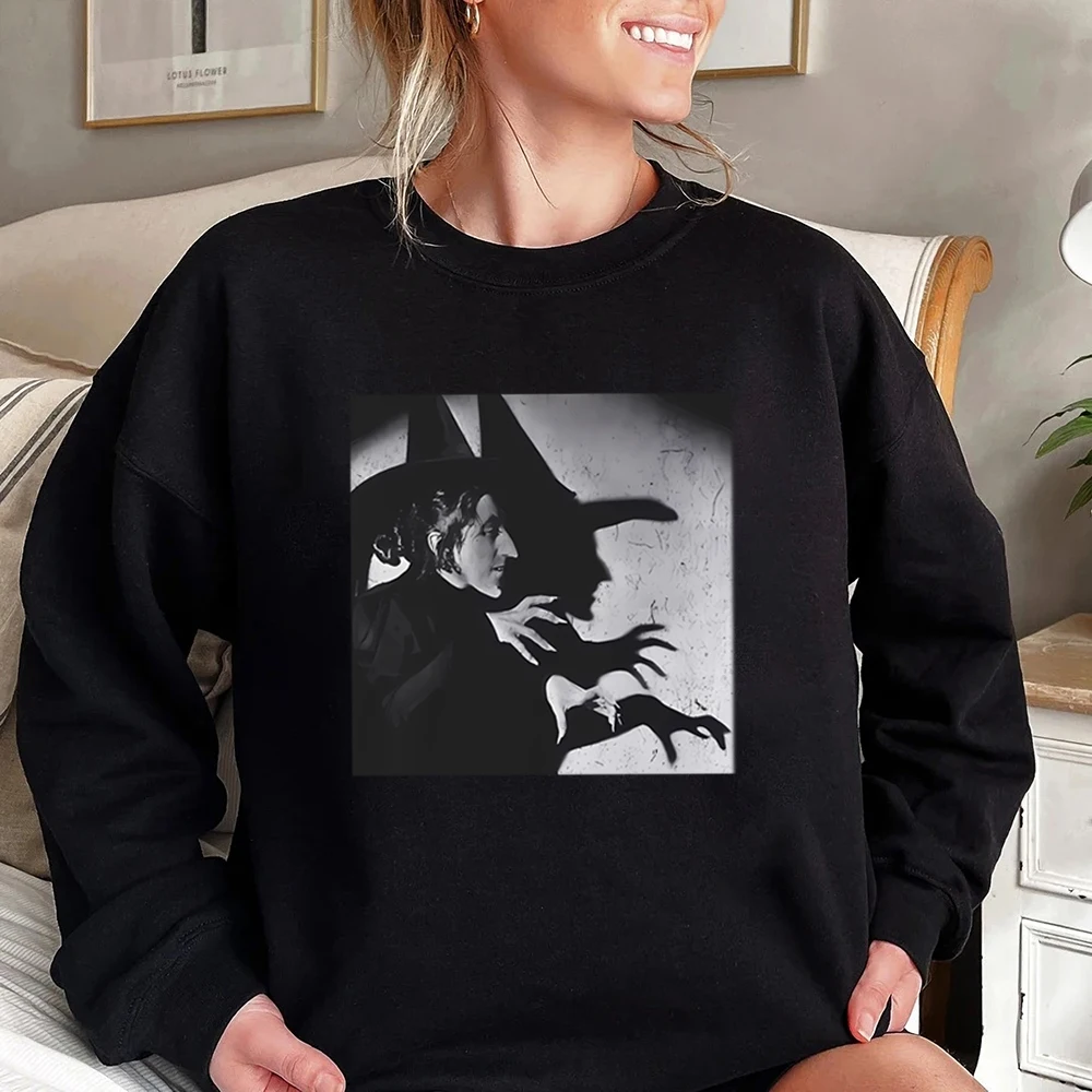 

Винтажный свитшот Wicked Witch of The West, рубашка волшебника, пуловер в стиле ретро, толстовка с капюшоном на Хэллоуин, толстовки с тенями ведьмы