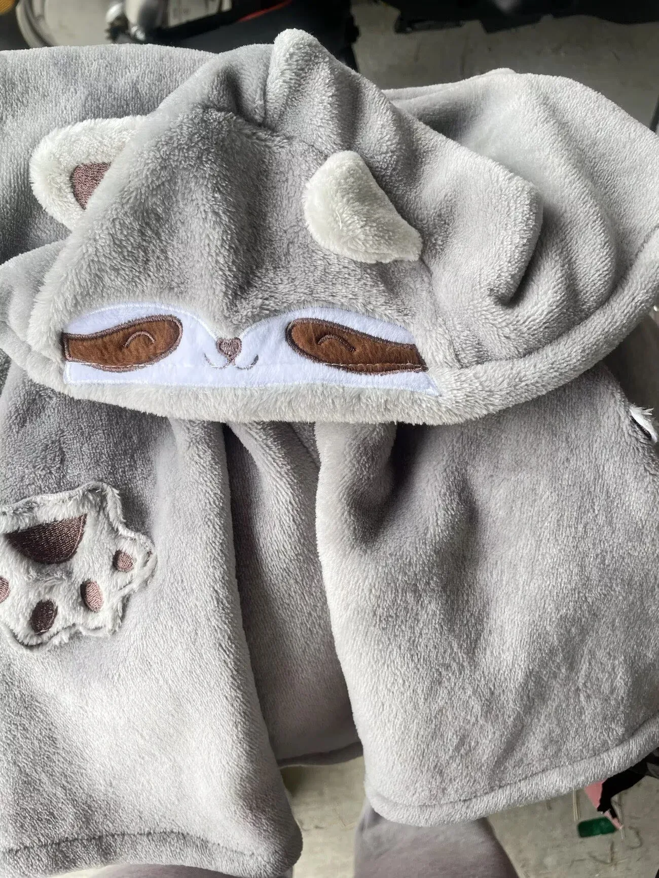 0-3T Infant Toddler Baby Winter Cozy Fleece Coat Boys Girls Cloak with Hood Windproof Raccoon Cape Newborn Outdoor Blanket