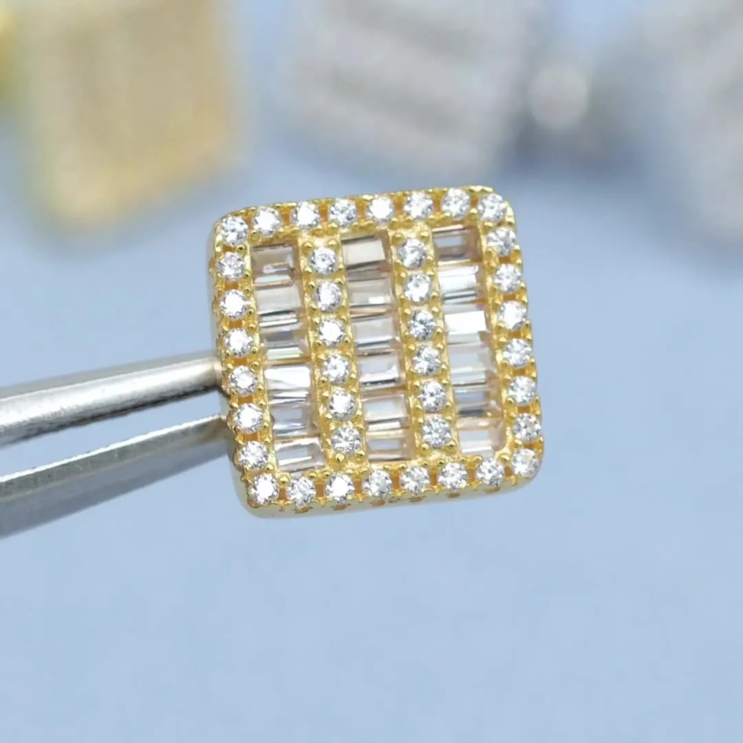 Imagem -03 - Novos Baguettes Moissanite Brincos para Mulheres S925 Ear Studs Homens Iced Out Brincos Jóias Pass Tester