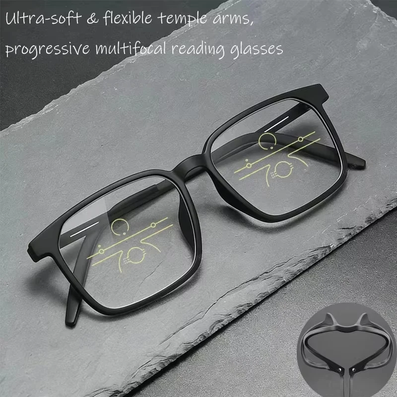 2026 Titanium Frame Progressive Multifocal Reading Glasses Unisex Anti-blue Light Presbyopia Eyewear Diopter 1.-0-4.0