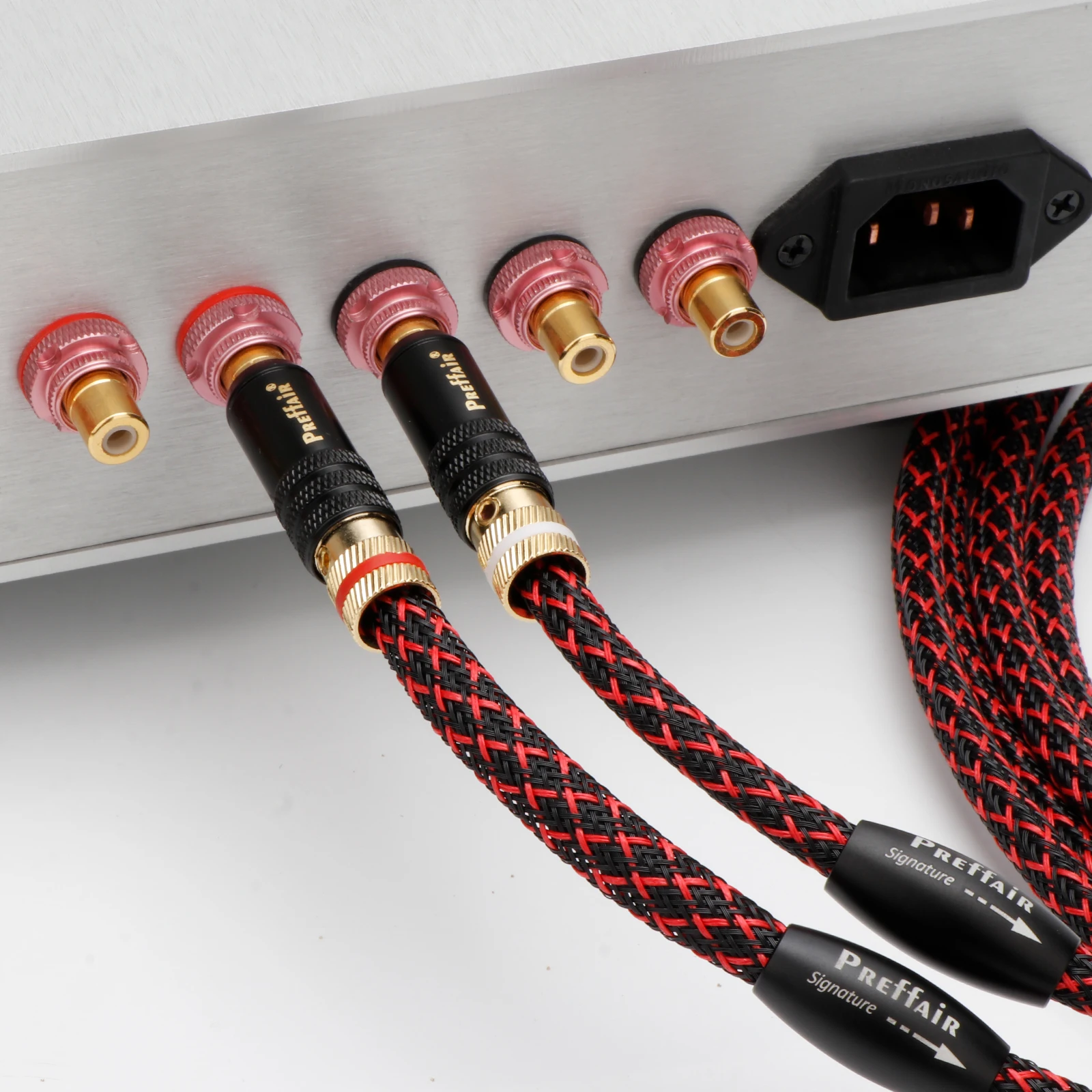 Novo par de cabo de interconeção de áudio hifi 5n ofc rca hi-end rca para cabo de extensão rca com plugue conector rca banhado a ouro