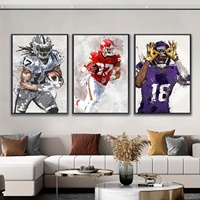 American Football Player Star Sport Wall Art Canvas Painting Rugby Minimalist Posters And Prints Living Room Playroom Decor