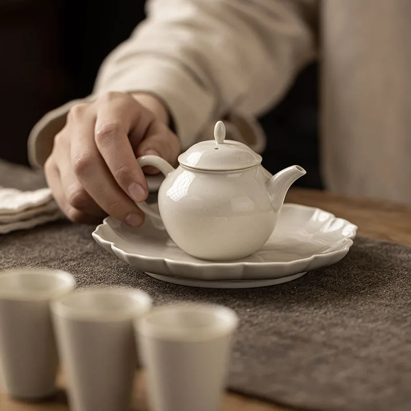 100ml Plant Ash Tea Pot Household Laughing Sakura Pot Boutique Filter Pot Tea Brewing Kettle Chinese Tea Drinkware Accessories