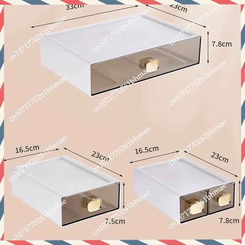 -A21Z 8015 Desktop Ins Multi-Stacked Storage Box Dormitory Desk Transparent Drawer Student Stationery Office Small Hand Book Dur