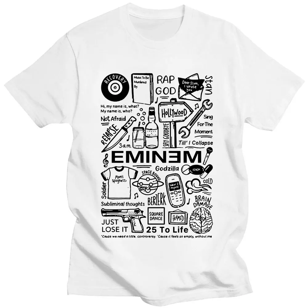 Hip Hop EMINEM T-shirt Men's and Women's Cotton T-shirt Leisure Summer Street Short Sleeve Fashion Harajuku T-shirt Y2k Clothing