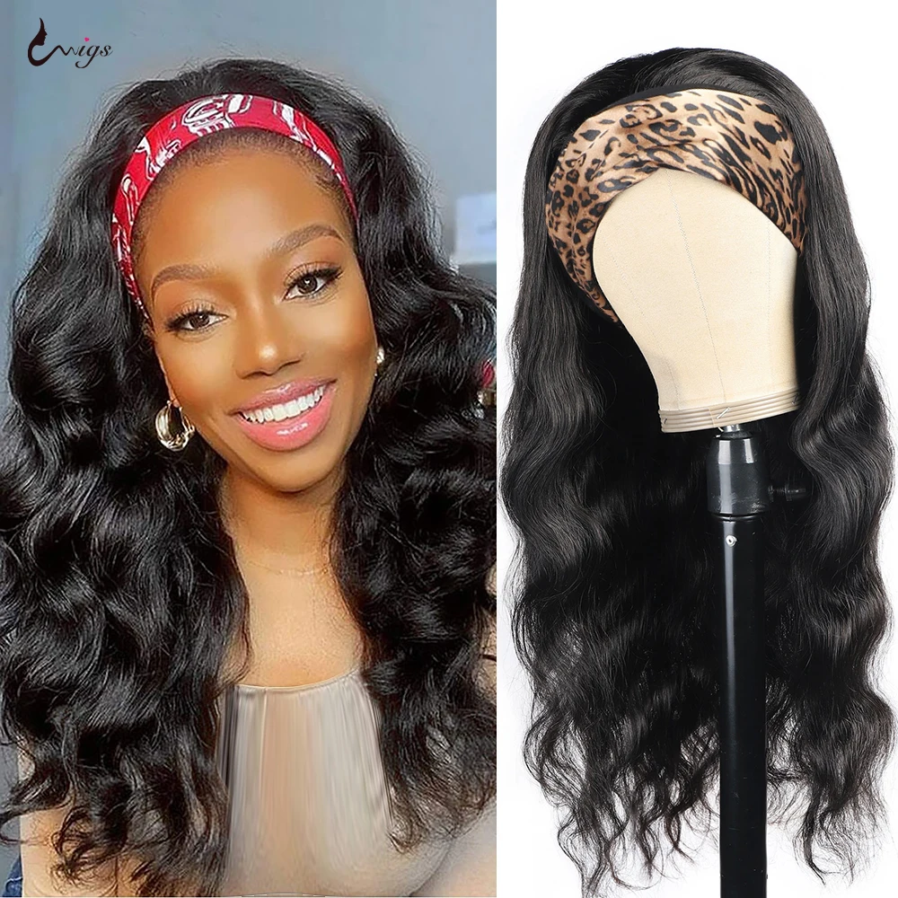 Headband Wig Human Hair Body Wave Wig Remy 100% Human Hair Wigs For Black Women Brazilian Ready To Wear Wig Machine Made