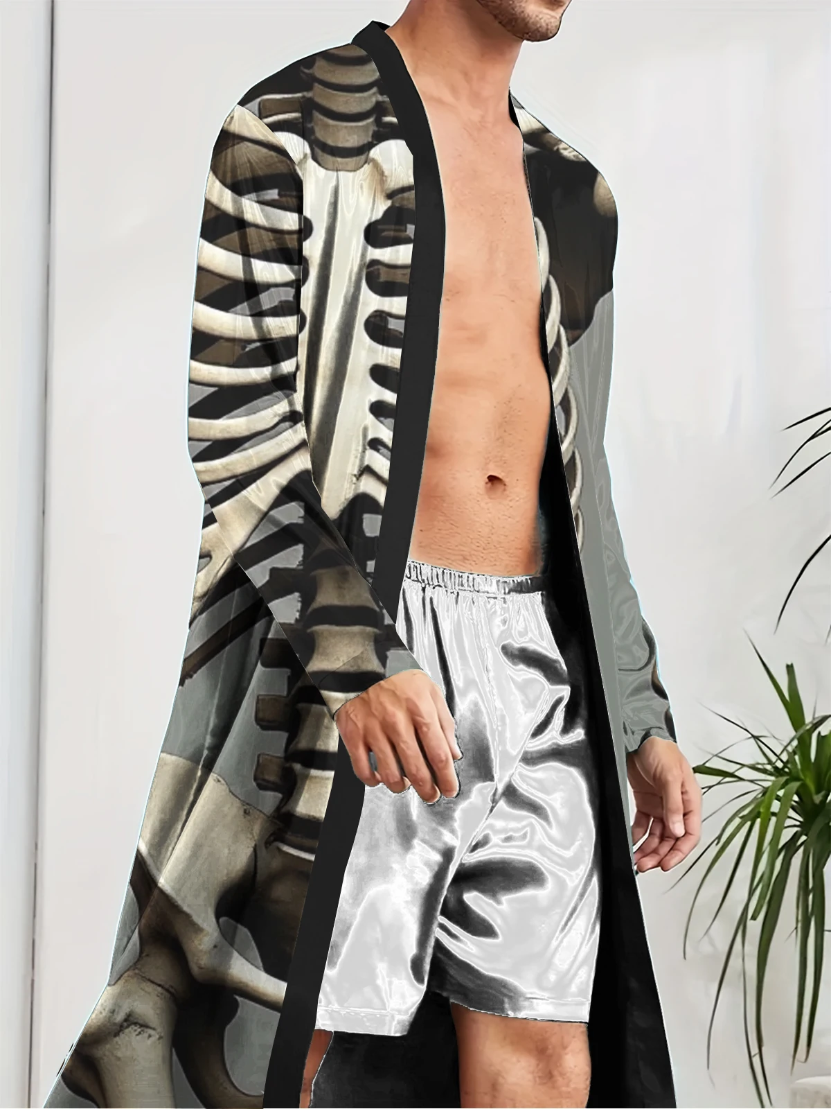 1pcs Men's Robes 2026 Spring/Summer Graphic 3D Printed dressing gown Breathable Sleepwear Shower robe sleepwear bath robe