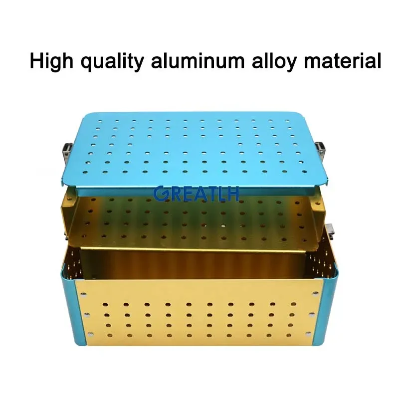 GREATLH   Sterilization Tray Box Single Level Sterilizer Box Aluminum Alloy Material Ophthalmic Microsurgical Instruments