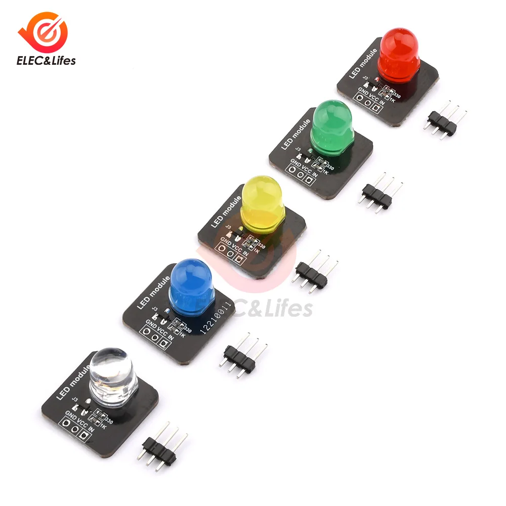 DC 3.3V-5V 10mm luminous module LED light sensor LED indicator light red green blue yellow Welded/No Welded Pins For Arduino