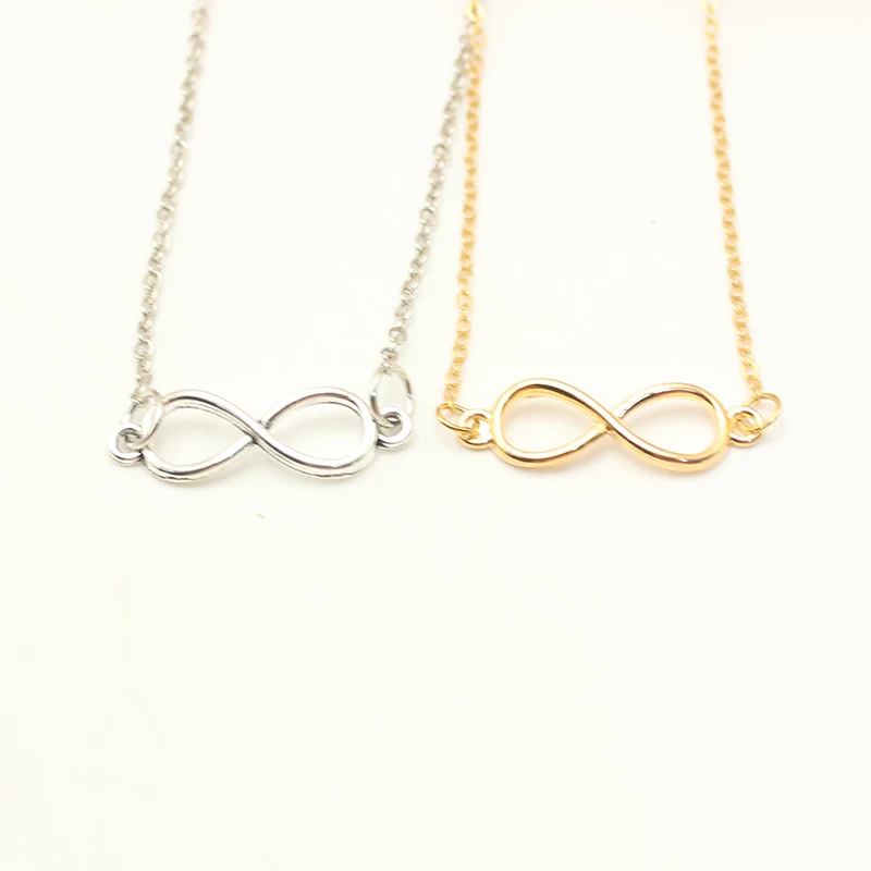 Trend Infinite Number 8 Neck Chain Choker Pendant Necklace For Women Simple Gold Color Aesthetic Accessories Jewelry