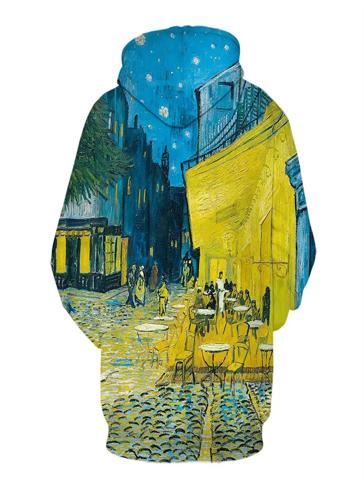 Van Gogh Oil Painting Sweatshirt Starry Night 3D Printed Hoodie Men\'s Streetwear Pullover Tops Y2k Hooded Sweatshirt Men\'s Cloth