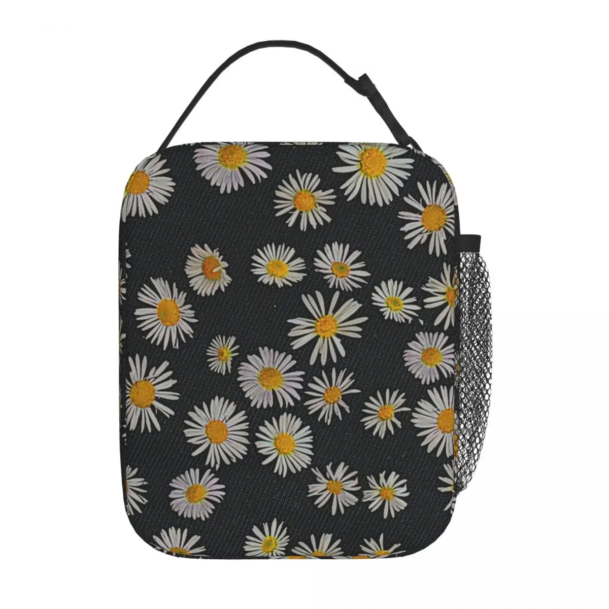 Daisies Lunch Bag For Women Xmas Flower Lunch Box Kawaii Picnic Cooler Bag Portable Oxford Thermal Lunch Bags