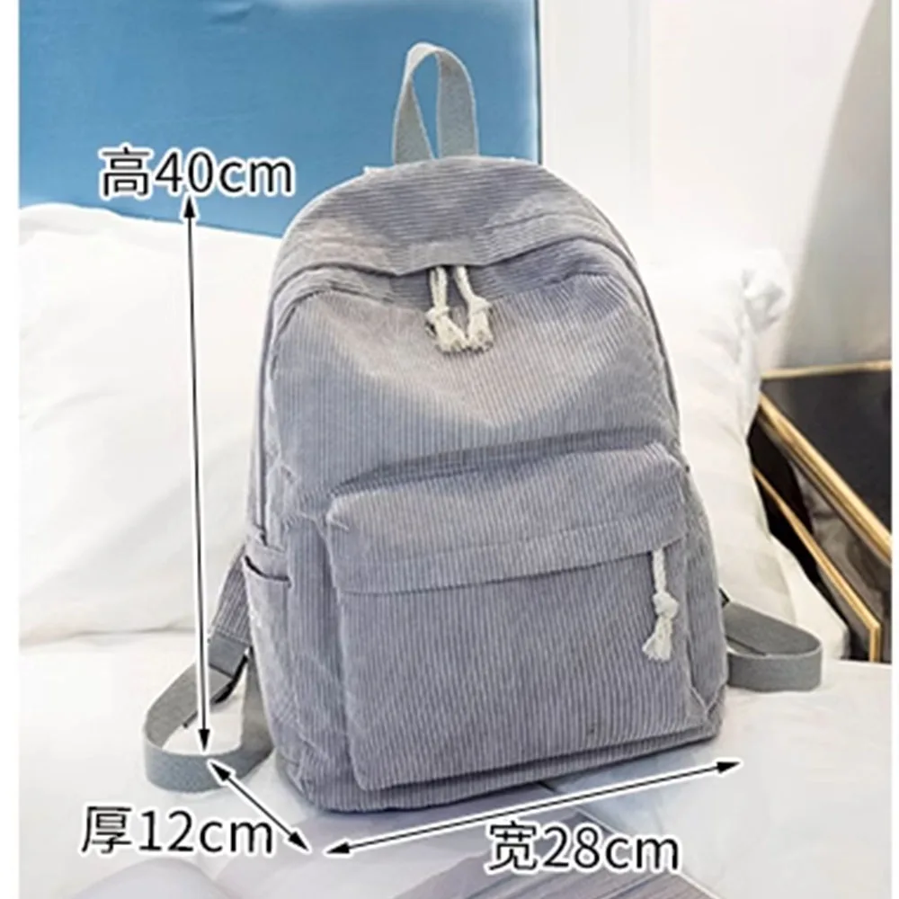 Women's Schoolbag Personalized Name High School Student Book Bags Custom Embroidery Boys Girls Corduroy Large Campus Schoolbags