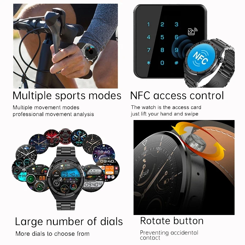 GT3 Pro Smartwatch Impermeável para Homens, Tela HD, Chamada Bluetooth, Frequência Cardíaca, AMOLED, 466x466, IP68, Novo, 2023