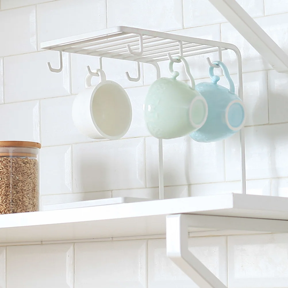 

Cup Plate Organizer kitchen Counter Drying Shelf Organizer Mug Holder (White) glass cup rack cup holder