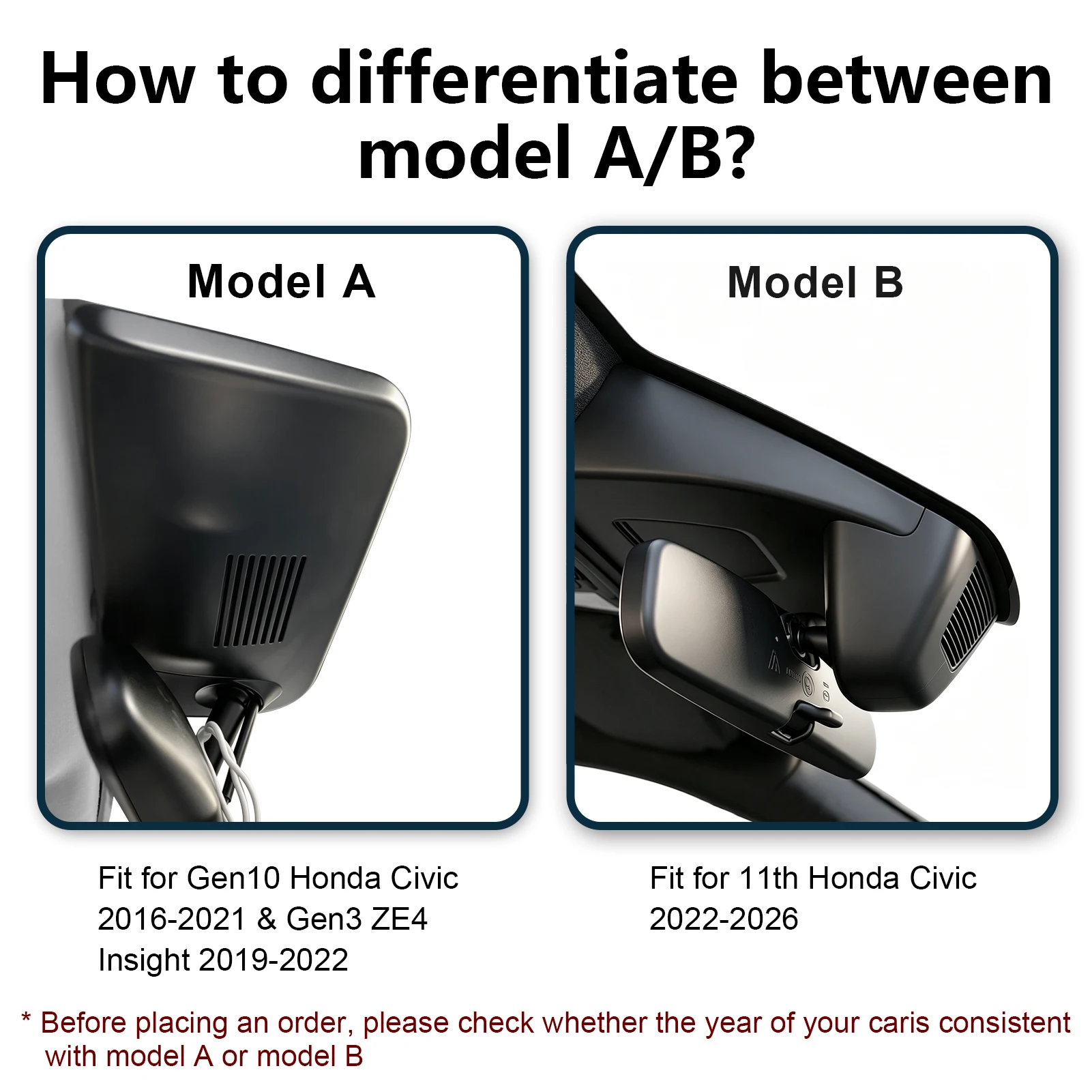 Mangoal STARVIS 2 4K WiFi & APP GPS Car DVR Dash Cam Camera For Honda 10th Civic & Honda 11th Civic & Gen3 ZE4 Insight DashCam