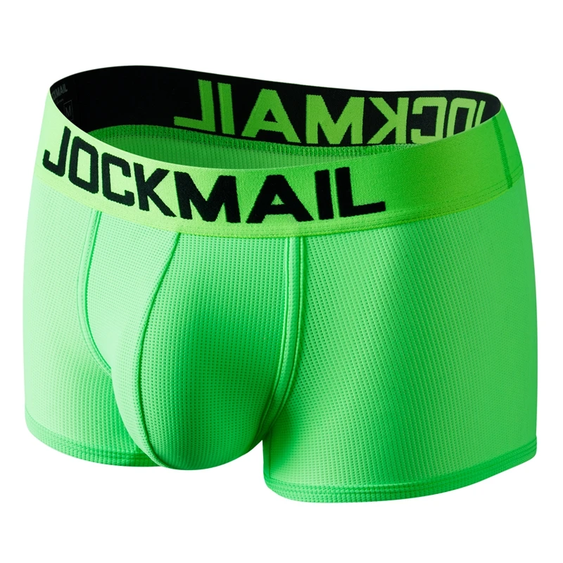 JOCKMAIL New Sexy Men Underwear Boxer Breathable Mesh boxershorts men Male Underpants cueca Gay penis pouch Panties Mens Trunks