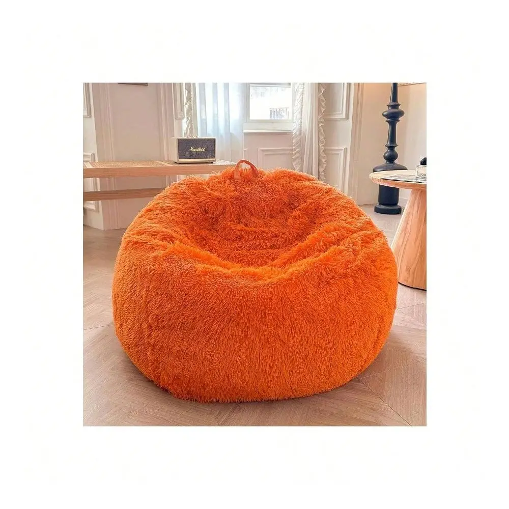 Plush Bean Bag Chair Cover Filling Not Included Washable, UltraSoft Faux Fur Storage Bean Bag Cover Large, Fluffy Bean Bag Chai