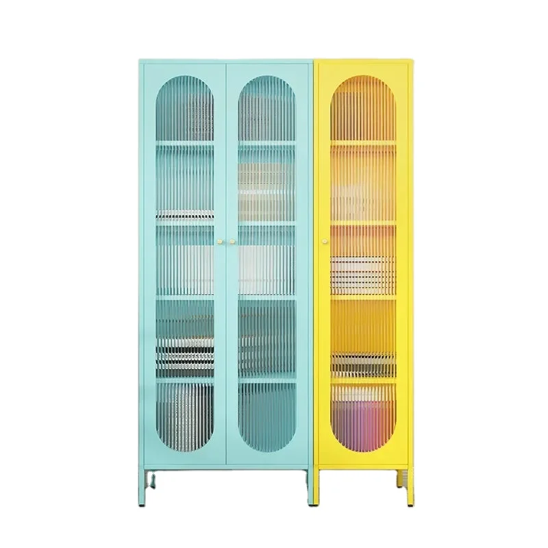 

Metal Bookcase with Door Glass Display Bookcase Single Door Children's Bookshelf Living Room to Receive Side Cabinet