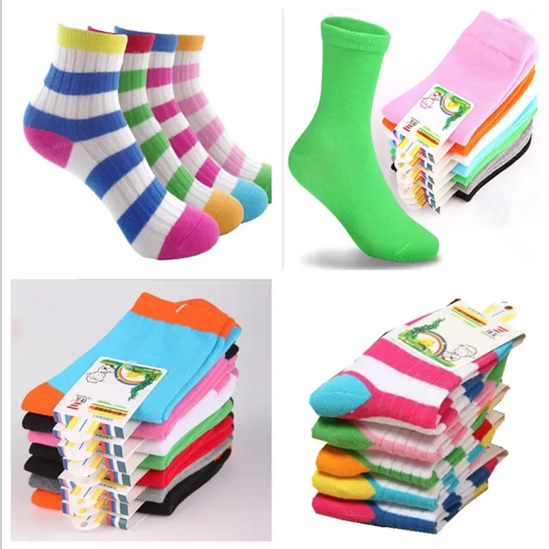 

10Pairs/Lot Children Spring Autumn Socks Boys Girls Socks Kids Socks 1-9Year