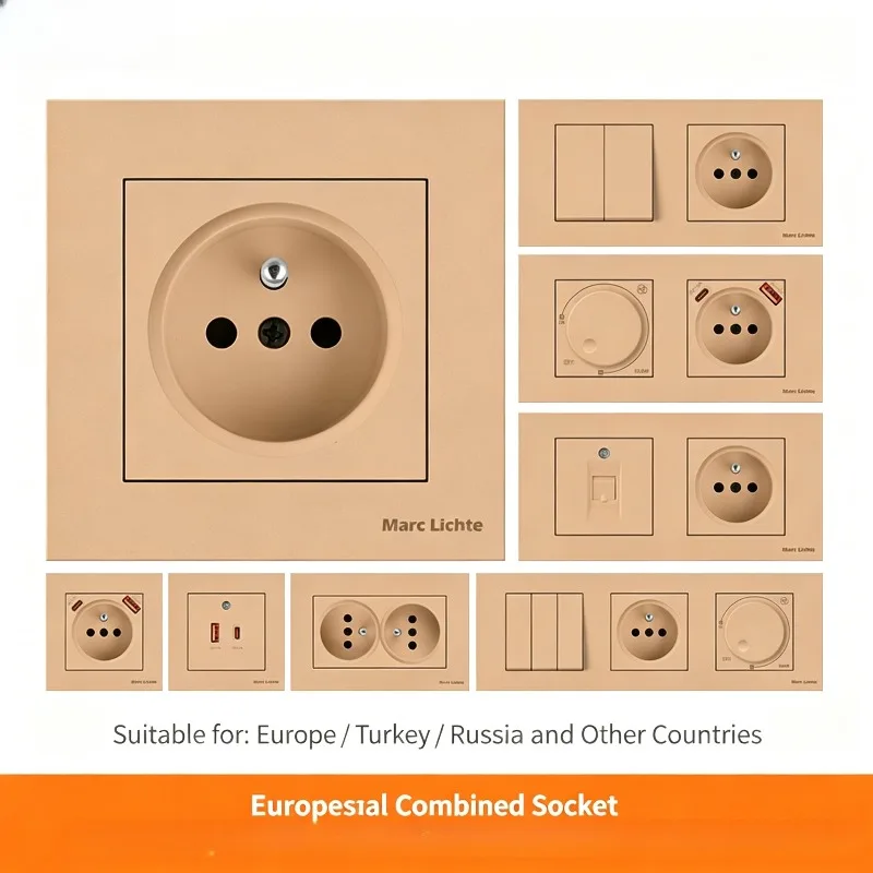 10PC New M80 European-style German standard wall switch and socket with integrated modular socket DIY combination panel