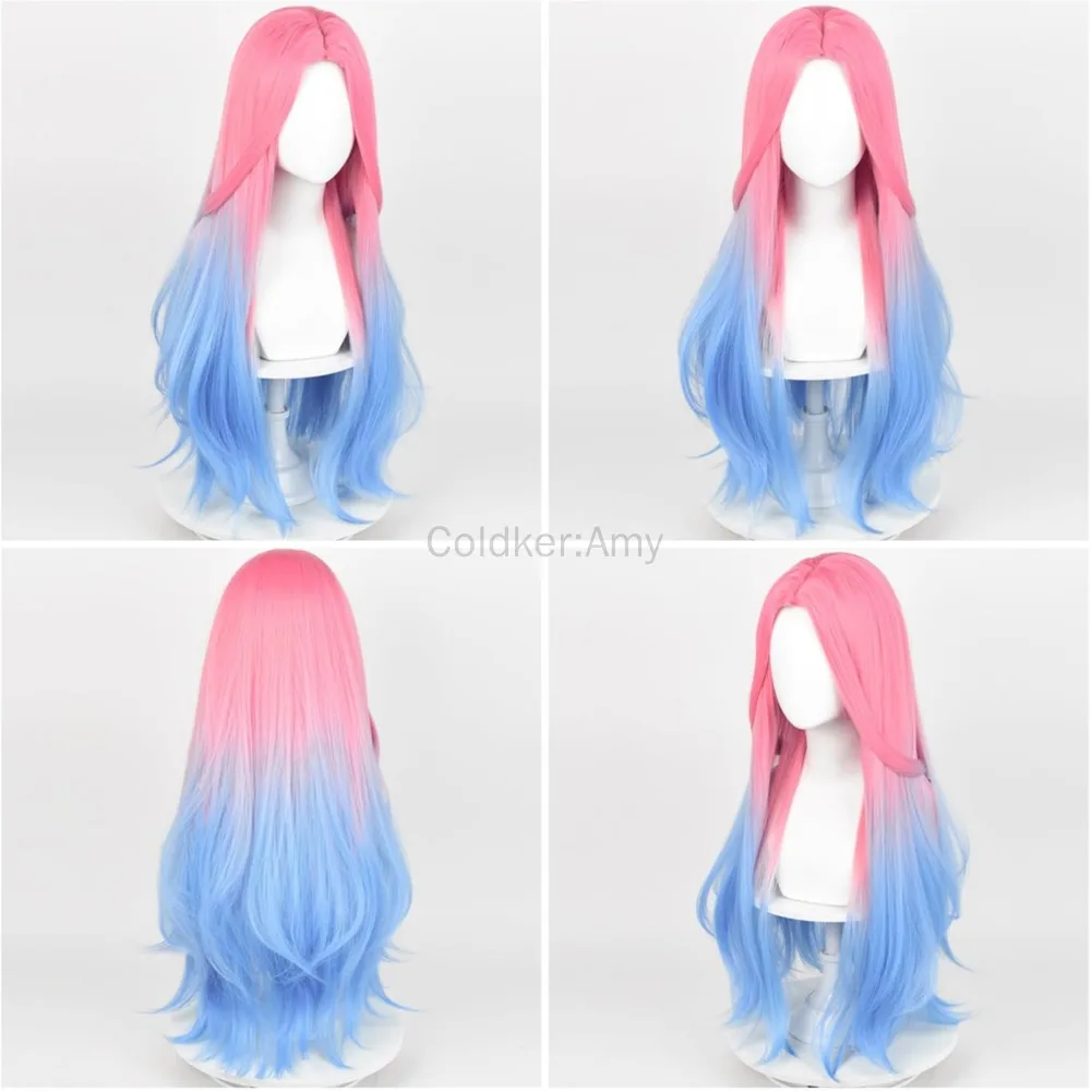 Mizi Cosplay perruque longue Anime rose bleu dégradé perruque 29 pouces cheveux synthétiques pour les femmes Halloween fête Cos accessoire