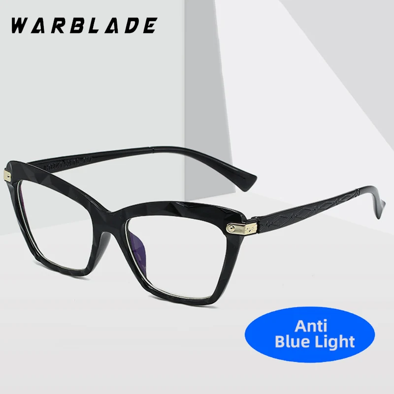 

New Fashion Design Cut Edge Cat Eye Big Frame Optical Protection Glasses Luxury Brand Women Men Computer For Office Work Eyewear