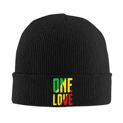 One Love Rasta Jamaican Reggae Style Beanie Hats Knitted Hat Outdoor Elastic Men Women Cap Winter Pattern Funny Bonnet Hats Gift
