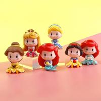 Disney Princess Sitting Family Series Blind Box Snow White Ariel Cinderella Figure Mysterious Box Guess Bag Decor Girl Toy Gifts