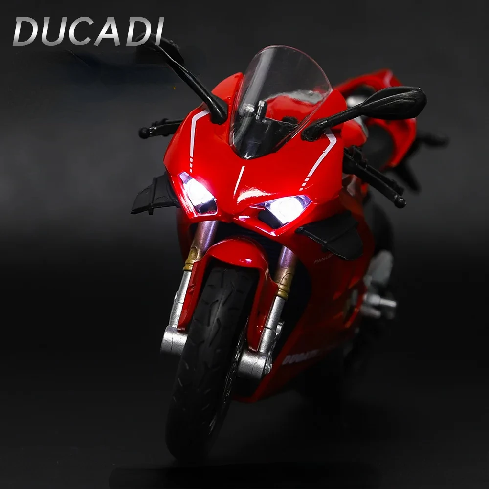 1:12 DUCATI V4S Panigale Alloy Diecast Motorcycle Toy Car Model Metal car Body Sound Light Birthday Christmas Gift Children M17