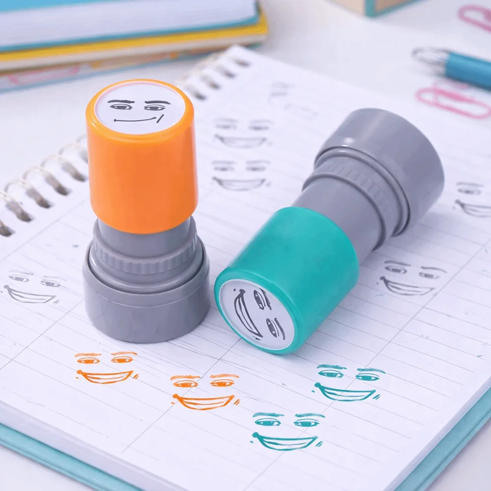 Reusable Funny Expressions Seal Quick-drying Simple Design Cartoon Seal Creative combination Pressing-style Stamps Journaling
