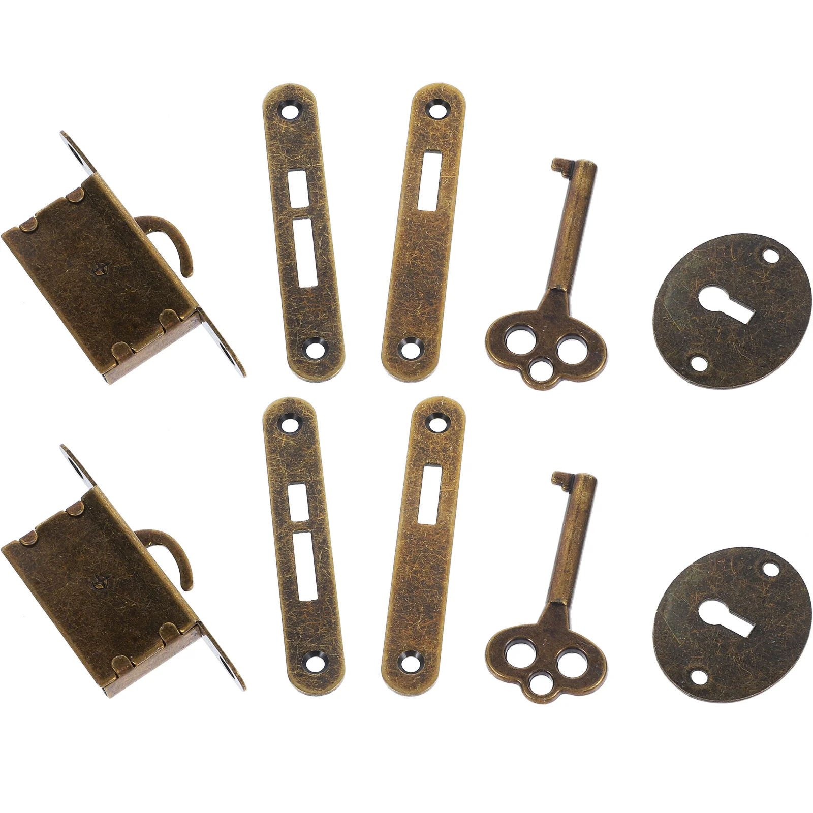 2 مجموعات أقفال خزانة متينة من سبائك الزنك صندوق مجوهرات على الطراز العتيق أقفال صغيرة مزخرفة للأدراج قفل صندوق خشبي