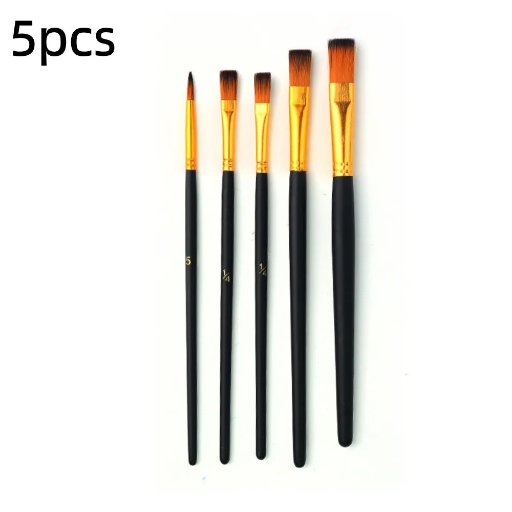 10Pcs Artist Paint Brush Set Soft Nylon Hair Comfortable Grip Detail Liner Brushes Do Not Shed Easily Hold Paint Well