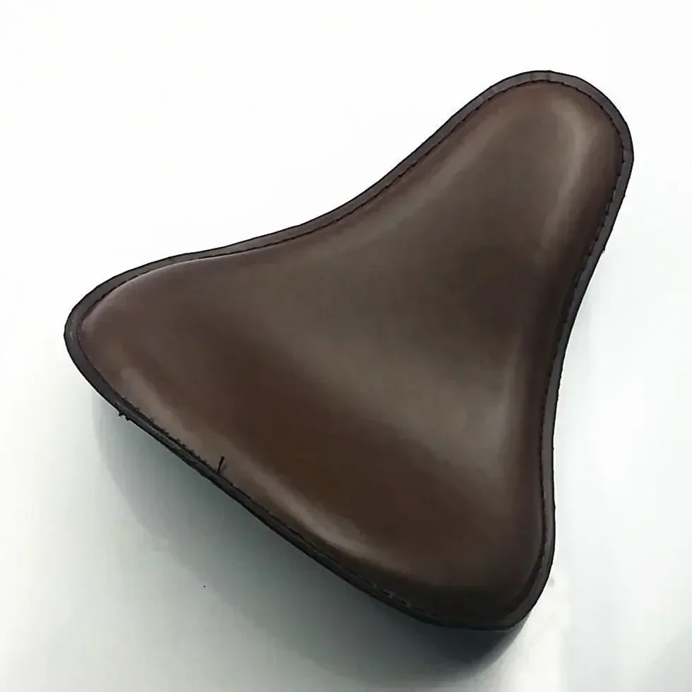 Brown Leather Solo Seat For Harley Honda Kawasaki Vintage XL 883 CB Old School